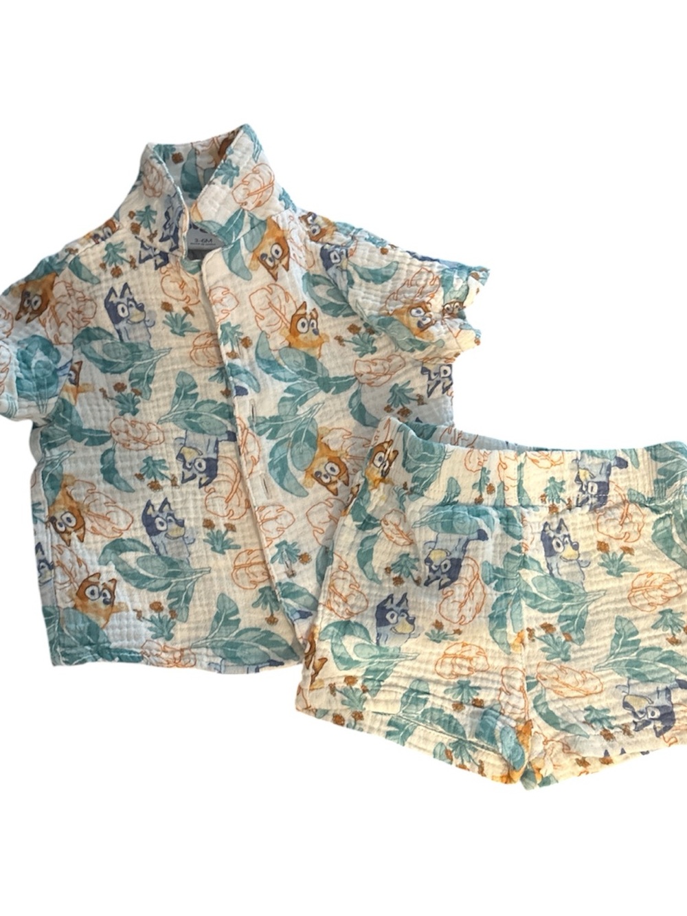 Bluey Tropical matching set- 3-6m